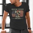 Boston Terrier Mom Dog Lovers American Flag 4th Of July Men's V-Neck T-Shirt, Boston Terrier Mom Shirts, American Boston Terrier Shirts, Boston Terrier 4th Of July Shirts, gift for family, gift for coworker