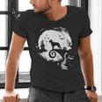 Boston Terrier And Moon Halloween Costume Dog Lover Men's V-Neck T-Shirt, Boston Terrier Halloween Shirts, gift for family, gift for coworker