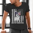 Boston Terrier Papa Cool Dog Lover USA American Flag Men Women Men's V-Neck T-Shirt, American Boston Terrier Shirts, gift for family, gift for coworker