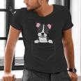 Boston Terrier In The Pocket Cute Pocket Boston Terrier Men's V-Neck T-Shirt, gift for family, gift for coworker