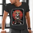 Boston Terrier Samurai Ninja Vintage Anime Japanese Ukiyo-e Men's V-Neck T-Shirt, gift for family, gift for coworker