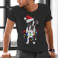 Boston Terrier Santa Christmas Lights Xmas Dog Lover Men Women Kids Men's V-Neck T-Shirt, Boston Terrier Christmas Shirts, gift for family, gift for coworker