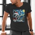 Boston Terrier Santa Starry Night Van Gogh Christmas Dog Men Women Kids Men's V-Neck T-Shirt, Boston Terrier Christmas Shirts, gift for family, gift for coworker