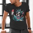Boston Terrier Selfie Statue Of Liberty 4th Of July American Men's V-Neck T-Shirt, American Boston Terrier Shirts, Boston Terrier 4th Of July Shirts, gift for family, gift for coworker