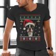 Boston Terrier Ugly Christmas Sweater Xmas For Adults Kids Men's V-Neck T-Shirt, Boston Terrier Christmas Shirts, gift for family, gift for coworker