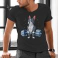 Boston Terrier Weightlifting Deadlift Men Fitness Gym Men's V-Neck T-Shirt, Boston Terrier Gym Shirts, gift for family, gift for coworker