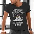 Christmas Surviving Teacher Life Meltdown Xmas Women Men Men&#x27;s V-Neck T-Shirt, gift for family, gift for coworker