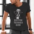 Cute Boston Terrier Dad Dog Lovers Puppy Bostie Owner Men's V-Neck T-Shirt, Boston Terrier Dad Shirts, gift for family, gift for coworker
