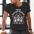 Cute Cartoon For Dog Owners Pet Team Boston Terrier Men's V-Neck T-Shirt, gift for family, gift for coworker