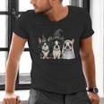 Cute Halloween Boston Terrier Dogs Witch Hat Ghost Dog For Men Women Kids Men's V-Neck T-Shirt, Boston Terrier Halloween Shirts, Boston Terrier Ghost Shirts, gift for family, gift for coworker