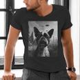 Dog Mom Dad Alien Selfie Boston Terrier UFO For Men Women Men's V-Neck T-Shirt, Boston Terrier Dad Shirts, Boston Terrier Mom Shirts, gift for family, gift for coworker
