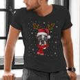 Family Matching Reindeer Xmas Boston Terrier Christmas Men's V-Neck T-Shirt, Boston Terrier Christmas Shirts, gift for family, gift for coworker