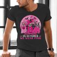 Ghost And Witch Boston Terrier Dog In October We Wear Pink Men's V-Neck T-Shirt, Boston Terrier Ghost Shirts, gift for family, gift for coworker