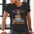 This Girl Loves Watermelon And Her Boston Terrier Dog Mother Men's V-Neck T-Shirt, gift for family, gift for coworker