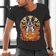 Halloween Retro Boston Terrier Men's V-Neck T-Shirt, Boston Terrier Halloween Shirts, gift for family, gift for coworker