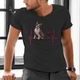 Heartbeat Boston Terrier Dog Men's V-Neck T-Shirt, gift for family, gift for coworker