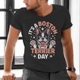 It’s A Boston Terrier Day Pet Cute Dog Lover Cartoon Men's V-Neck T-Shirt, gift for family, gift for coworker