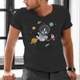Kawaii Kids & Boys Astronaut Space Boston Terrier Dog Lover Men's V-Neck T-Shirt, gift for family, gift for coworker
