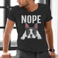 Nope Boston Terrier Puppy Dog Bostie Lover Men Women Girls Kids Men's V-Neck T-Shirt, gift for family, gift for coworker