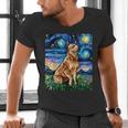 Red Heeler Starry Night Cattle Dog Colorful Art By Aja For Men Women Girls Kids Men's V-Neck T-Shirt, gift for family, gift for coworker