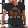 Retro Boston Terrier Dad Dog Owner Pet Bostie Father Men's V-Neck T-Shirt, Boston Terrier Dad Shirts, gift for family, gift for coworker