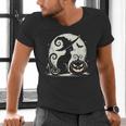 Scary Halloween Cat Costume Retro Cat Moon For Men Women Kids Men's V-Neck T-Shirt, gift for family, gift for coworker