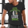 School Psychologists Love Brains Halloween Teacher Counselor Men&#x27;s V-Neck T-Shirt, gift for family, gift for coworker
