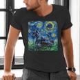 Scottish Terrier Starry Night Scotty Dog Art By Aja Men's V-Neck T-Shirt, gift for family, gift for coworker