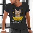 Sunflower Yorkie Mom Dog Lover Men's V-Neck T-Shirt, gift for family, gift for coworker