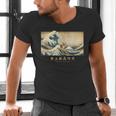 Surfing Boston Terrier Kanagawa Wave Japanese Dog For Men Women Kids Men's V-Neck T-Shirt, gift for family, gift for coworker