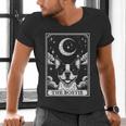 Tarot Card Vintage Crescent Moon Boston Terrier Dog Mom Men's V-Neck T-Shirt, Boston Terrier Mom Shirts, Boston Terrier Tarot Shirts, gift for family, gift for coworker