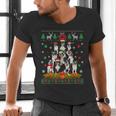 Ugly Sweater Christmas Tree Boston Terrier Dog Xmas Pajama Men's V-Neck T-Shirt, Boston Terrier Christmas Shirts, gift for family, gift for coworker