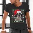 Ugly Xmas Sweater Santa Boston Terrier Dog Christmas For Men Women Kids Men's V-Neck T-Shirt, Boston Terrier Christmas Shirts, gift for family, gift for coworker