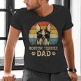 Vintage Boston Terrier Dad Dog Lovers Father's Day Tee Men's V-Neck T-Shirt, Boston Terrier Dad Shirts, gift for family, gift for coworker