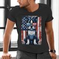 Vintage Boston Terrier Dog American USA US Flag Pets Lovers Men's V-Neck T-Shirt, American Boston Terrier Shirts, gift for family, gift for coworker