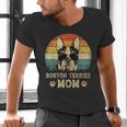 Vintage Boston Terrier Mom Dog Lovers Mother's Day Men's V-Neck T-Shirt, Boston Terrier Mom Shirts, gift for family, gift for coworker
