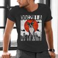 Vintage Japanese Dogzilla Boston Terrier Men's V-Neck T-Shirt, gift for family, gift for coworker