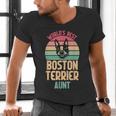 Worlds Best Boston Terrier Aunt Men's V-Neck T-Shirt, gift for family, gift for coworker
