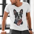 Boston Terrier American Flag Men's V-Neck T-Shirt, American Boston Terrier Shirts, gift for family, gift for coworker