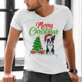 Boston Terrier Christmas Tree Lights Xmas Dog Lover Men's V-Neck T-Shirt, Boston Terrier Christmas Shirts, gift for family, gift for coworker
