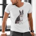 Boston Terrier Dog Dad Boston Terrier Dog Lovers Men's V-Neck T-Shirt, Boston Terrier Dad Shirts, gift for family, gift for coworker