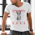 Boston Terrier Dog Santa Hat Men Kids Ugly Christmas Light Men's V-Neck T-Shirt, Boston Terrier Christmas Shirts, gift for family, gift for coworker