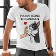 Boston Terrier Grandma Mother's Day Dog Mom Men's V-Neck T-Shirt, Boston Terrier Mom Shirts, gift for family, gift for coworker