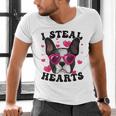 Boston Terrier Heart Glasses Girls Bostie Valentines Day Men's V-Neck T-Shirt, gift for family, gift for coworker