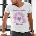 Boston Terrier Mama Cute Rainbow Paw Heart Shape Men's V-Neck T-Shirt, gift for family, gift for coworker