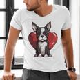 Boston Terrier Mom Dad Bostie Dog Lover Valentines Day Men's V-Neck T-Shirt, Boston Terrier Dad Shirts, Boston Terrier Mom Shirts, gift for family, gift for coworker