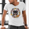 Boston Terrier Mom Floral Bostie Dog Lover Flowers Cute Men's V-Neck T-Shirt, Boston Terrier Mom Shirts, gift for family, gift for coworker