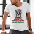 Boston Terrier Santa Claus Christmas Dog Men's V-Neck T-Shirt, Boston Terrier Christmas Shirts, gift for family, gift for coworker
