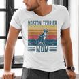 Dog Boston Terrier Mom Vintage Boston Terrier Mom Men's V-Neck T-Shirt, Boston Terrier Mom Shirts, gift for family, gift for coworker