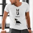 Inhale Exhale Yoga Boston Terrier Tshirt Men's V-Neck T-Shirt, gift for family, gift for coworker